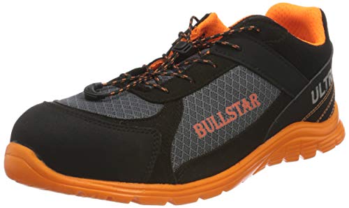 Bullstar Herren Sicherheitsschuh Ultra S1p Arbeitsschuhe, Schwarz (Schwarz/Orange 119), 47 EU von Bullstar