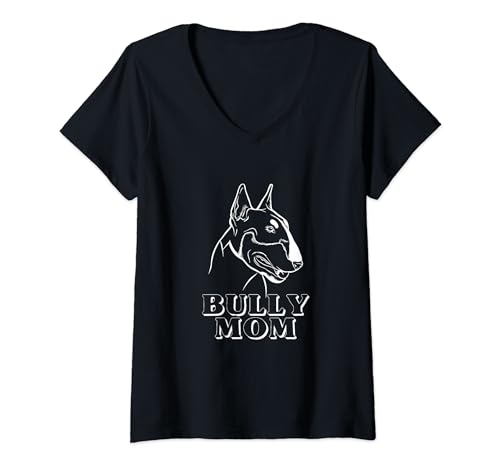 Damen Bullterrier Bully Miniatur Bullterrier Bully Mom T-Shirt mit V-Ausschnitt Damen Bullterrier Bully Miniatur Bullterrier Bully Mom T-Shirt mit V-Ausschnitt von Bullterrier & Hunde Geschenke