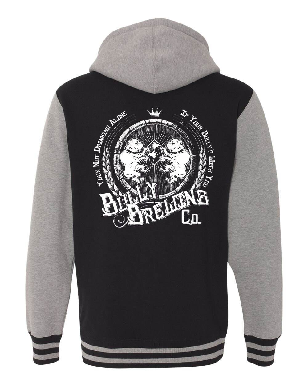 Bully Brewing Company Unisex Hooded Varsity Jacket Für Pitbull Und Rasse Liebhaber Pitbull Bier Jacke Pit Bull Brauerei American Bully von BullySupplies