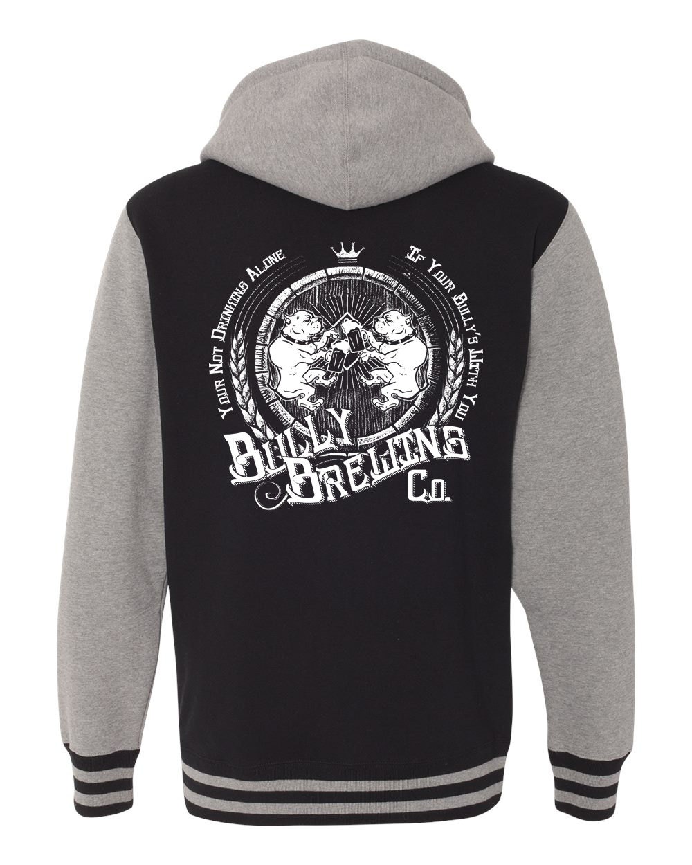 Bully Brewing Company Unisex Hooded Varsity Jacket Für Pitbull Und Rasse Liebhaber Pitbull Bier Jacke Pit Bull Brauerei American Bully von BullySupplies