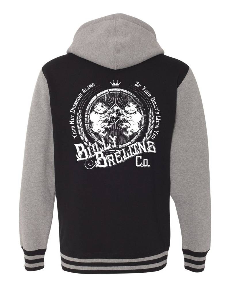 Bully Brewing Company Unisex Hooded Varsity Jacket Für Pitbull Und Rasse Liebhaber Pitbull Bier Jacke Pit Bull Brauerei American Bully von BullySupplies