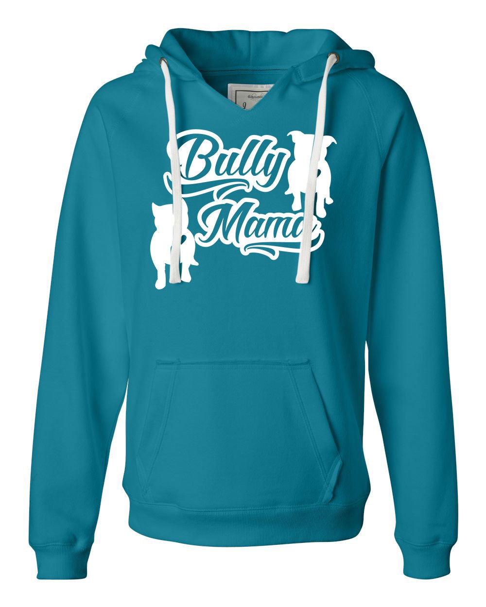 Bully Mama V Eingekerbt Velour Pullover Hoodie Pitbull American Pit Bull Pulli Hoodie von BullySupplies