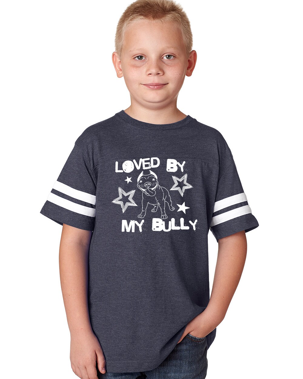 Geliebt Von Meinem Bully Jugend T-Shirt, Kinder Pitbull Shirt von BullySupplies