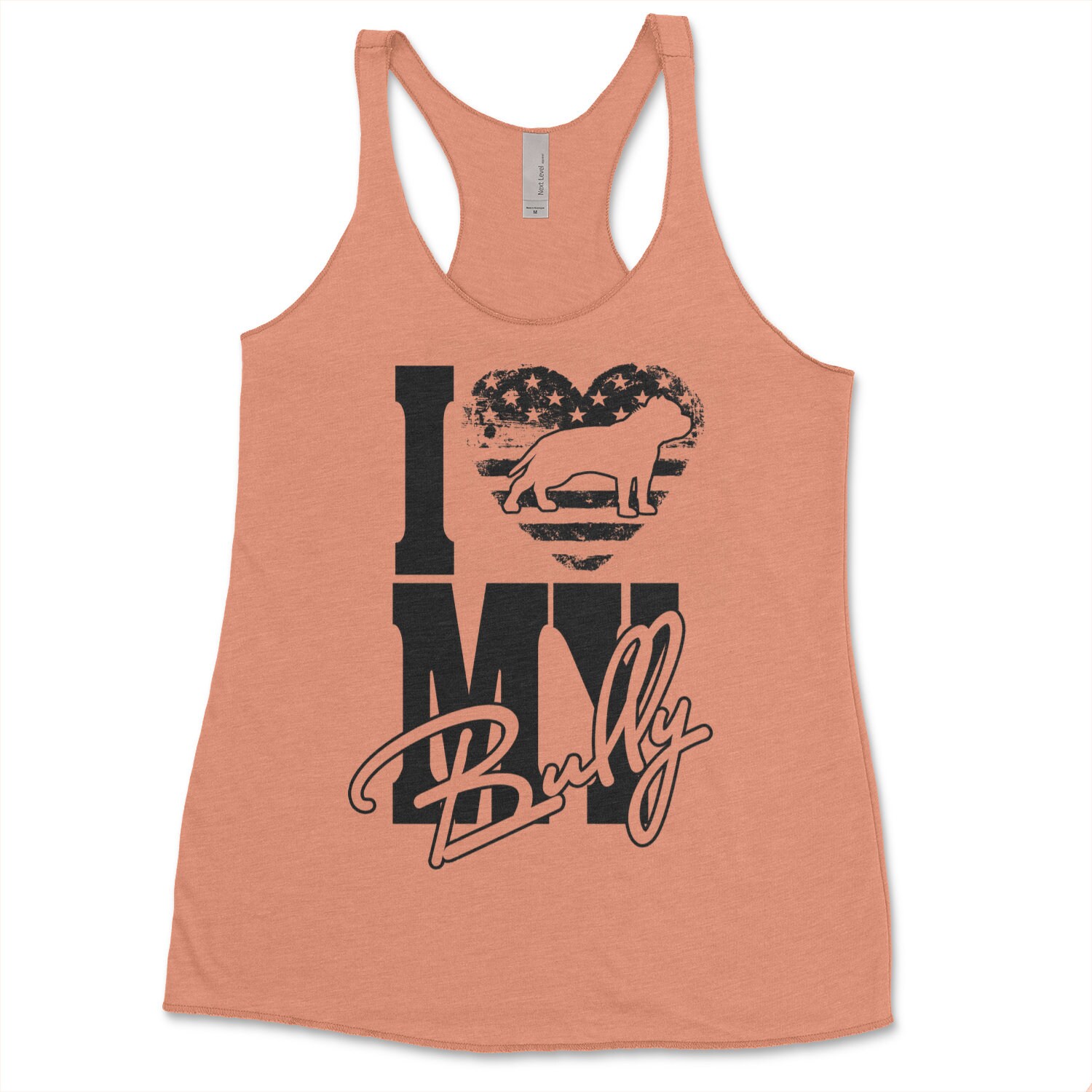 Ich Luv Mein Bully Frauen Racerback Tri Mischung Tank-Top Mit Pitbull Shirt Für Frauen, Die Ich Liebe Meine Liebhaber von BullySupplies