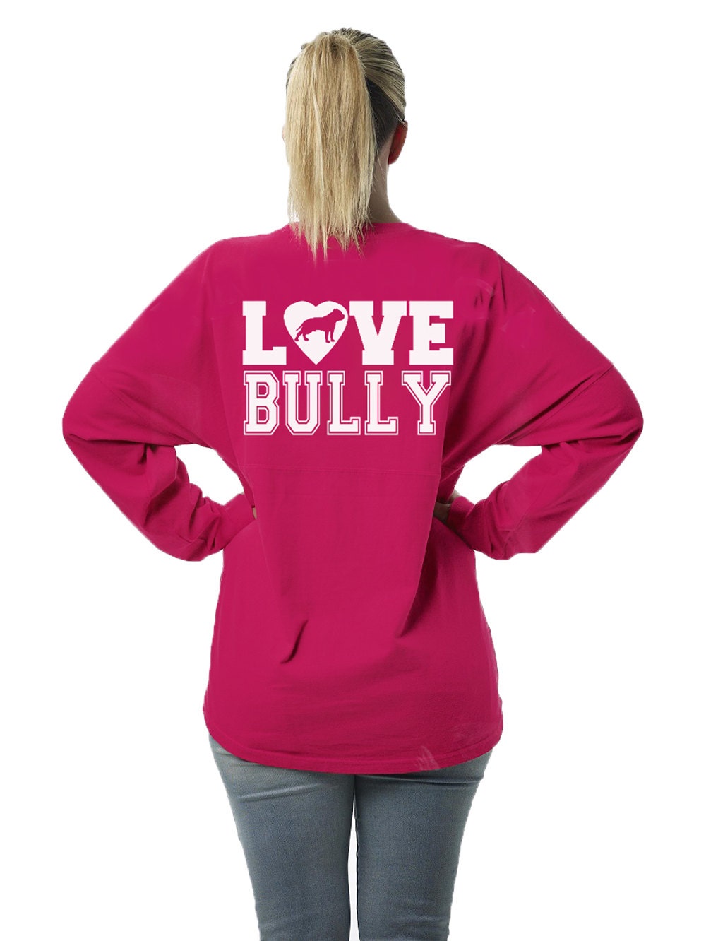 Liebe Bully Damen Long Sleeve Jersey Für Pitbull Und Rasse Liebhaber in Größen Kleine-2 X von BullySupplies