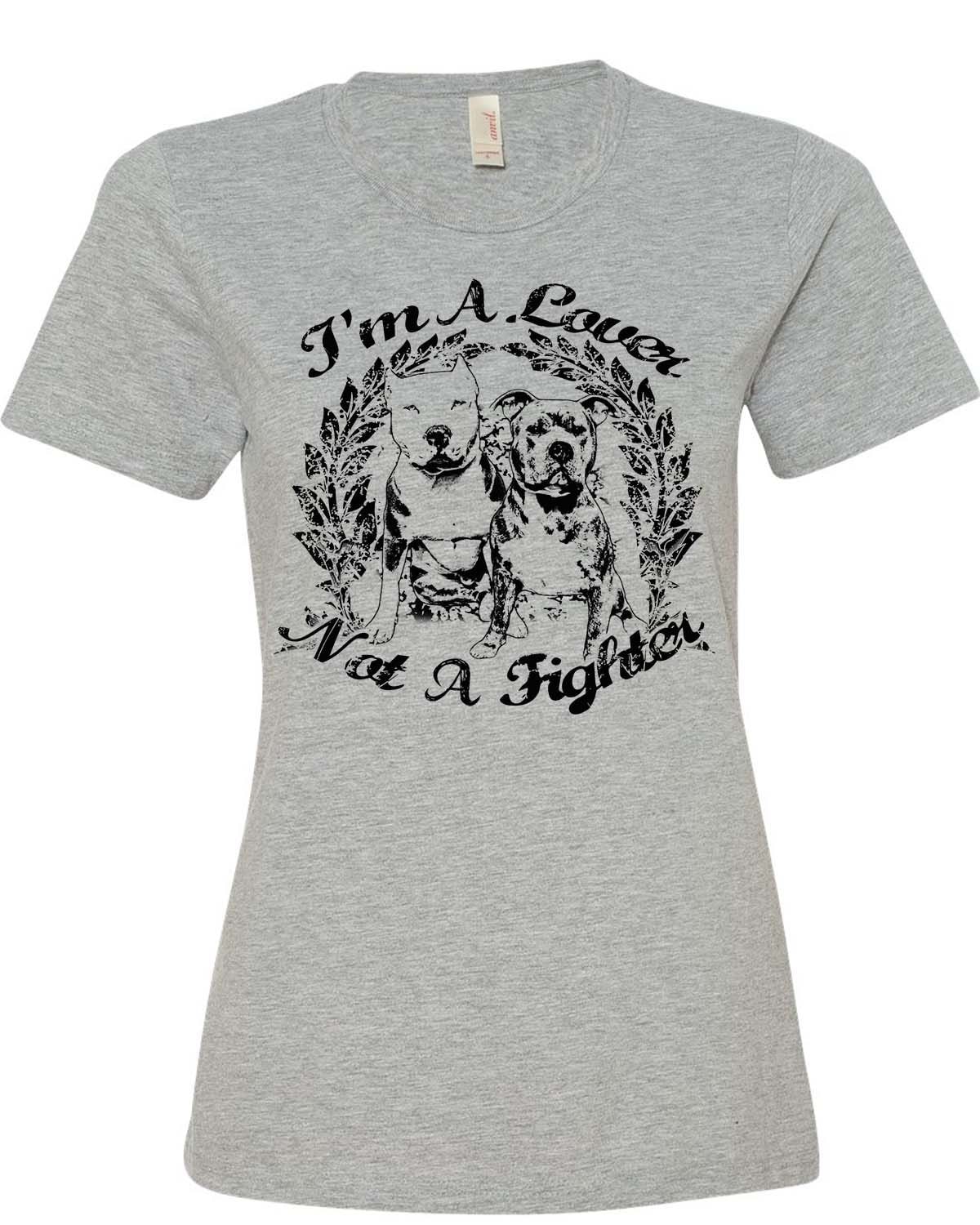 Liebhaber Nicht A Kämpfer Rundhals-Shirt Für Pit Bull Und Bully Rasse Liebhaber Damen Größen 2 X von BullySupplies