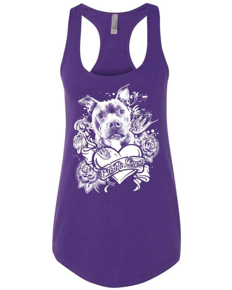 Pibble Lover Pit Bull Tank Top Damen Flowy Racerback Für Pitbull Und Bully Rasse Liebhaber in Klein - Größen Womens 2 X von BullySupplies