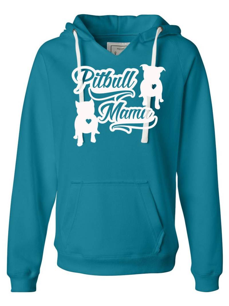 Pitbull-Mama Damen V Notch Kapuzen Pullover Pitbull Hoodie Sweatshirt Pit Bull Kapuzenjacke Bully Hoodie von BullySupplies