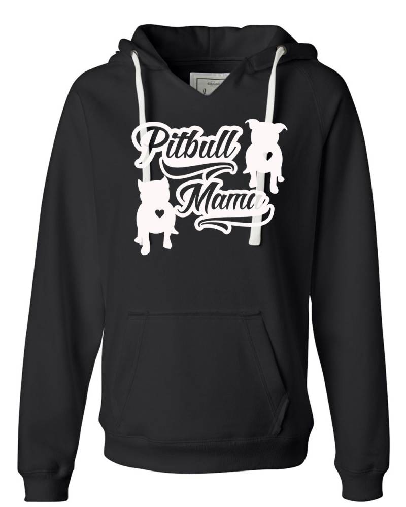 Pitbull-Mama Damen V Notch Kapuzen Pullover Pitbull Hoodie Sweatshirt Pit Bull Kapuzenjacke Bully Hoodie von BullySupplies