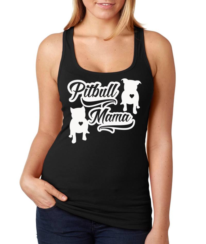 Pitbull-Mama Frauen Racerback Tank Ich Liebe Meine Pitbull Bully Lieferbar in Schwarz Blau Lila Grün Oder Rosa Klein - Damen 2 X von BullySupplies