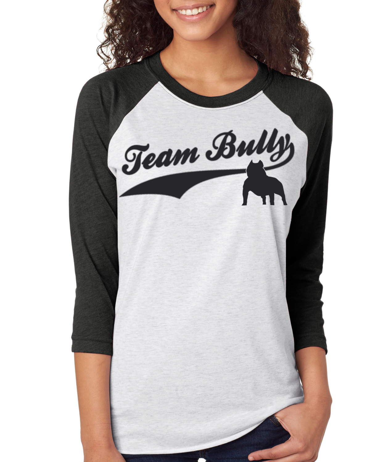 Team Bully Baseball-T-Shirt, Damen Raglan-Shirt, Unisex-Passform von BullySupplies