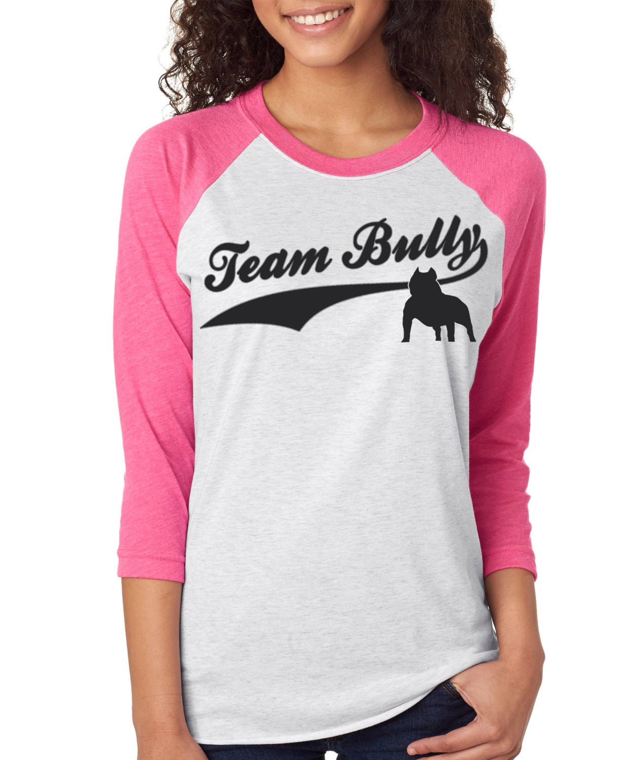 Team Bully Baseball T-Shirt, Frauen Raglan Shirt, Hunde Liebhaber Geschenk von BullySupplies
