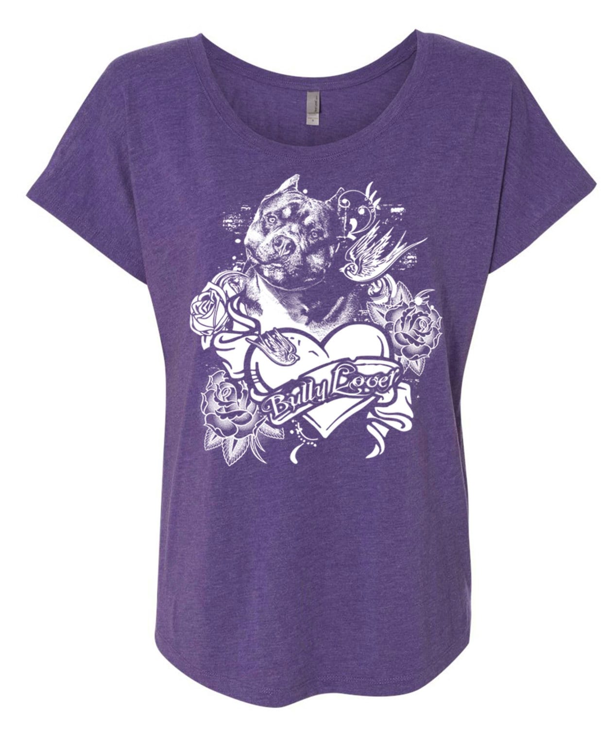 Tyrann Lover Frauen Flowy Shirt Für Pitbull Und Bully Rasse Liebhaber in Klein - Größen Womens Damen 2 X von BullySupplies