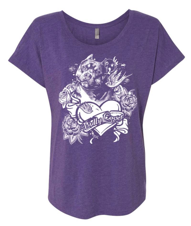 Tyrann Lover Frauen Flowy Shirt Für Pitbull Und Bully Rasse Liebhaber in Klein - Größen Womens Damen 2 X von BullySupplies