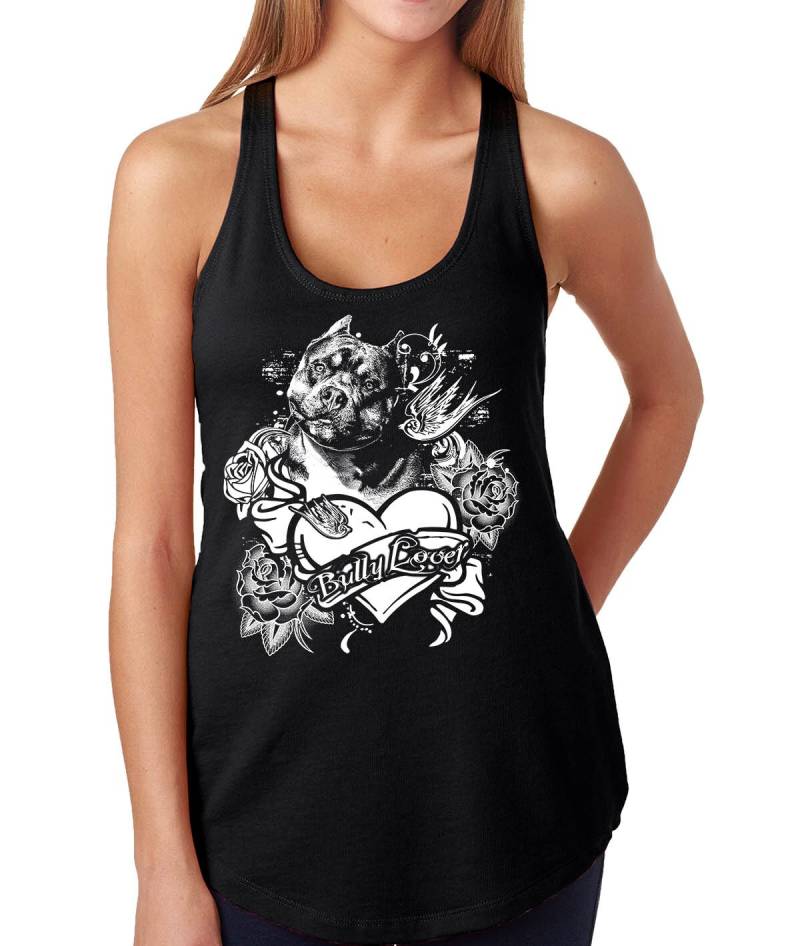 Tyrann Lover Pit Bull Bully Damen Flowy Racerback Tank Top Für Pitbull Und Rasse Liebhaber in Klein - Größen Womens 2 X von BullySupplies
