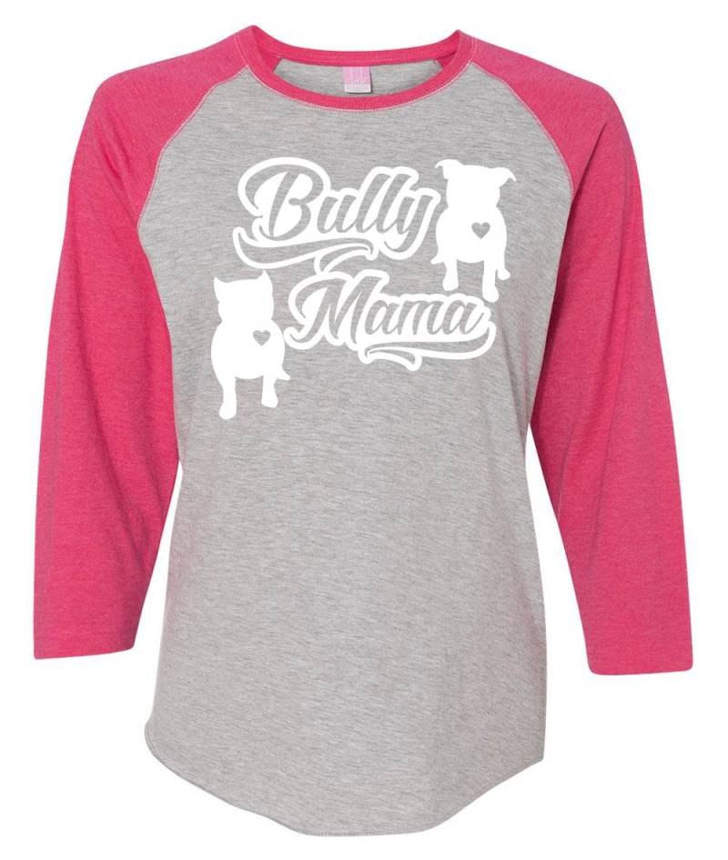 Tyrann Mama Damen Baseballshirt Für Pit Bull Und Bully-Rasse-Liebhaber White Print Womens Klein - Xl 2 X von BullySupplies