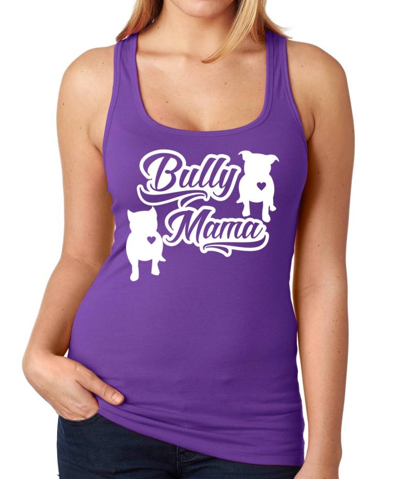 Tyrann Mama Frauen Racerback Tank Pit Bull Bully Lieferbar in Schwarz Blau Lila Grün Oder Rosa Kleine - Damen 2 X von BullySupplies