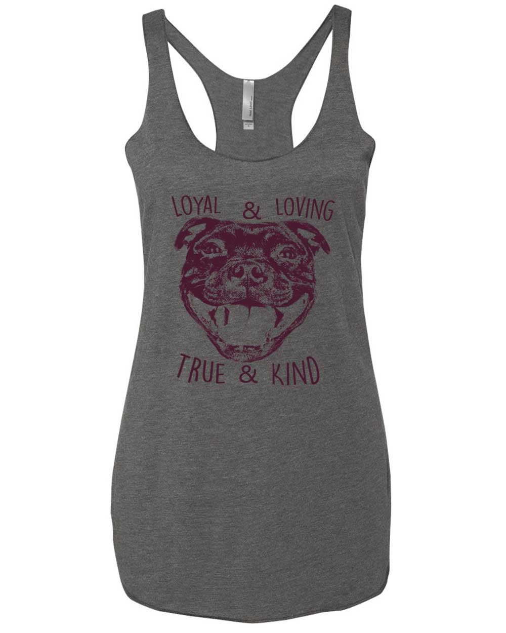 Wahr Und Liebevolle Art Treuen Pit Bull Liebhaber Tank-Top, Tri-Mischung-Tank-Top Für Damen Größen Klein 2 X von BullySupplies