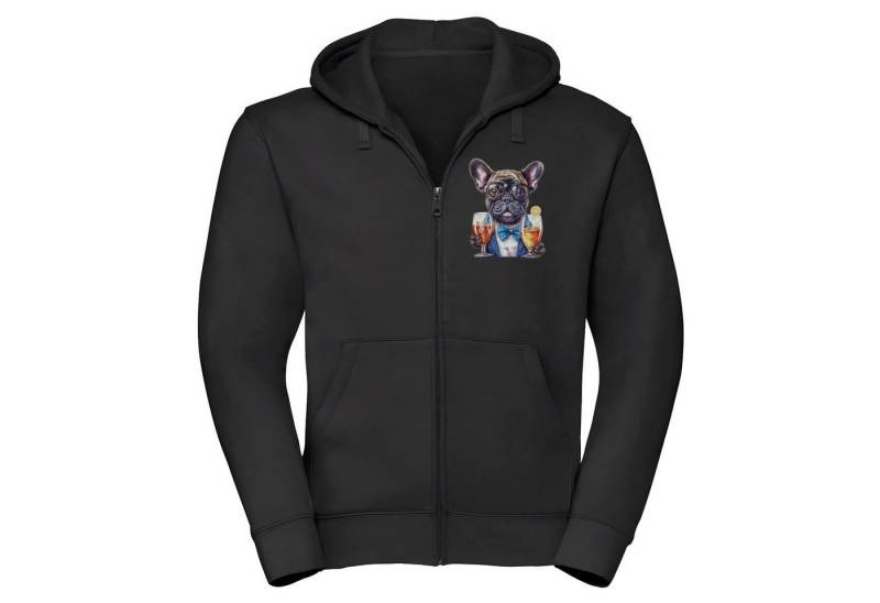 Bullyfriend Kapuzenpullover Bullyfriend Zipper Hoodie mit Französische Bulldogge Frontprint Mit Kapuze, Print von Bullyfriend