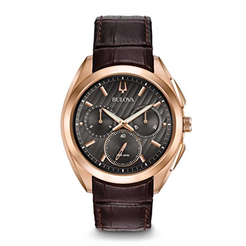 Bulova Herren Chronograph Quarz Uhr mit Leder Armband 97A124 von Bulova