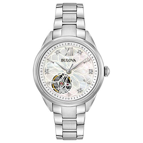 Bulova Damen Analog Automatik Uhr mit Edelstahl Armband 96P181 von Bulova