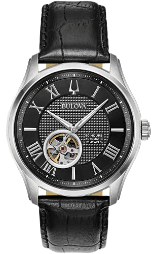 Bulova Herren Analog Automatisch Uhr mit Leder Armband 96A217 von Bulova
