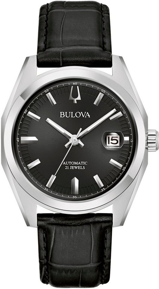 Bulova Automatikuhr Surveyor 96B435, Armbanduhr, Herrenuhr, Damenuhr, Lederarmband, Saphirglas von Bulova