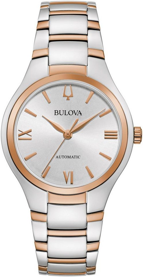 Bulova Automatikuhr 98L313, Armbanduhr, Damenuhr, Edelstahlarmband von Bulova