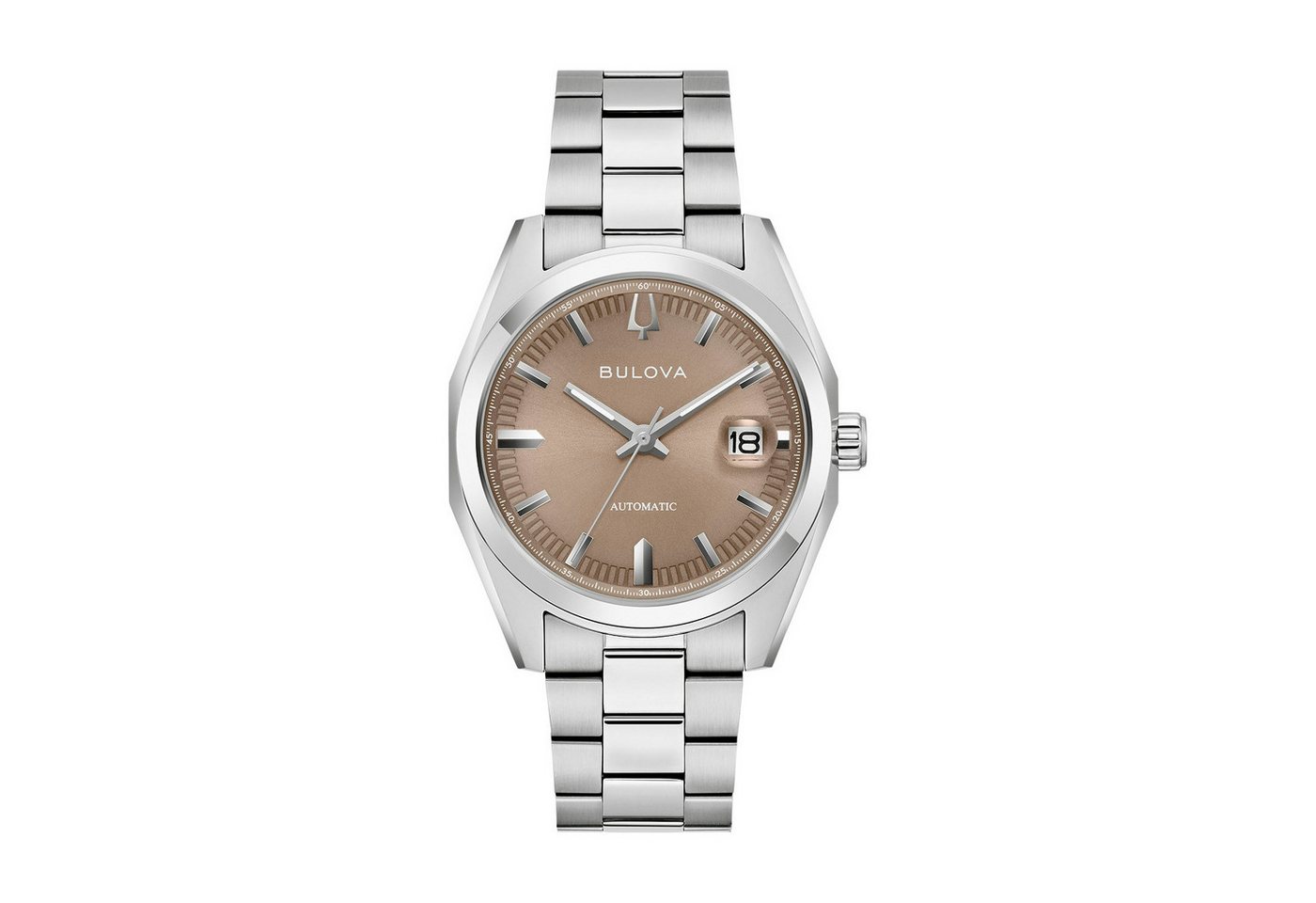 Bulova Automatikuhr Surveyor 96B470, Armbanduhr, Damenuhr, Herrenuhr, Mechanische Uhr, Edelstahlarmband von Bulova