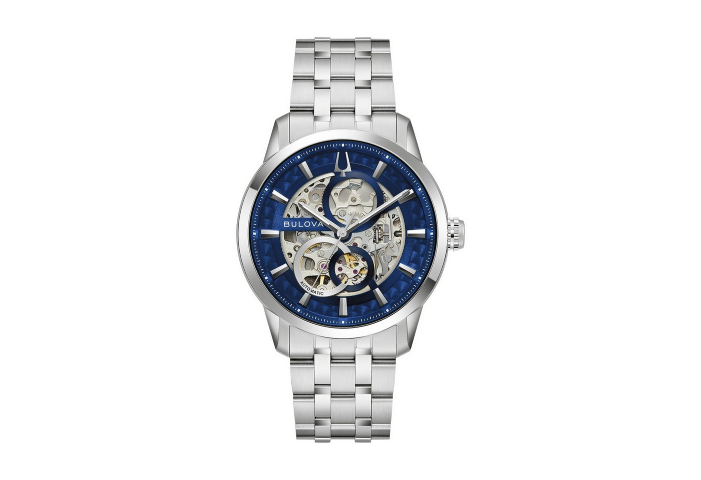 Bulova Automatikuhr Sutton 96A331, Armbanduhr, Herrenuhr, Mechanische Uhr, Edelstahlarmband, analog von Bulova