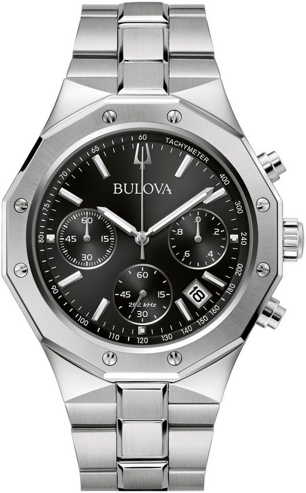 Bulova Chronograph 96B410, Armbanduhr, Quarzuhr, Herrenuhr, Edelstahlarmband, Saphirglas von Bulova