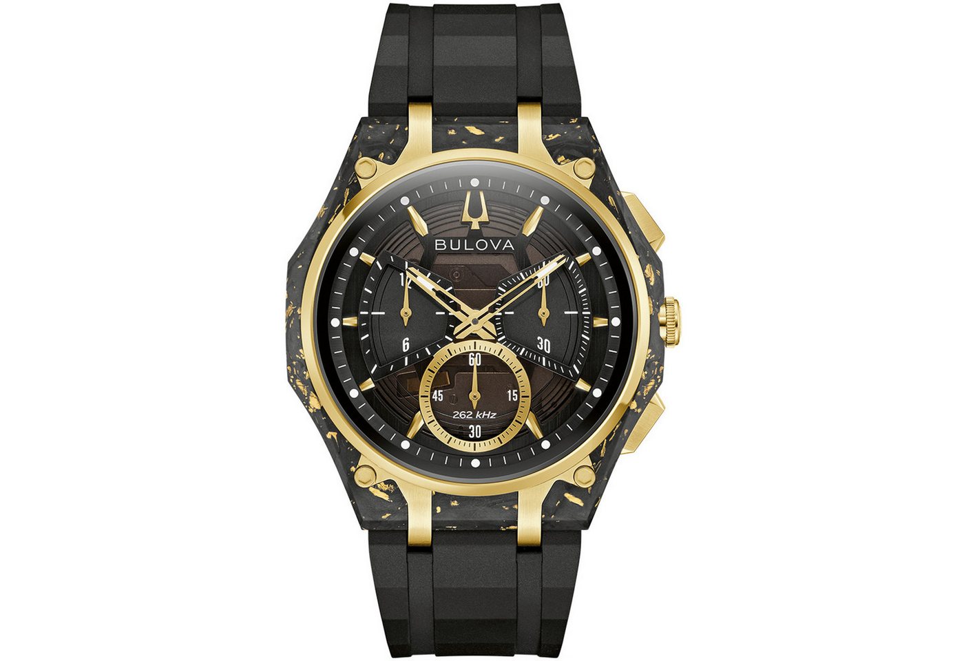 Bulova Chronograph Curv 98A328, Quarzuhr, Armbanduhr, Herrenuhr, analog, Stoppfunktion von Bulova