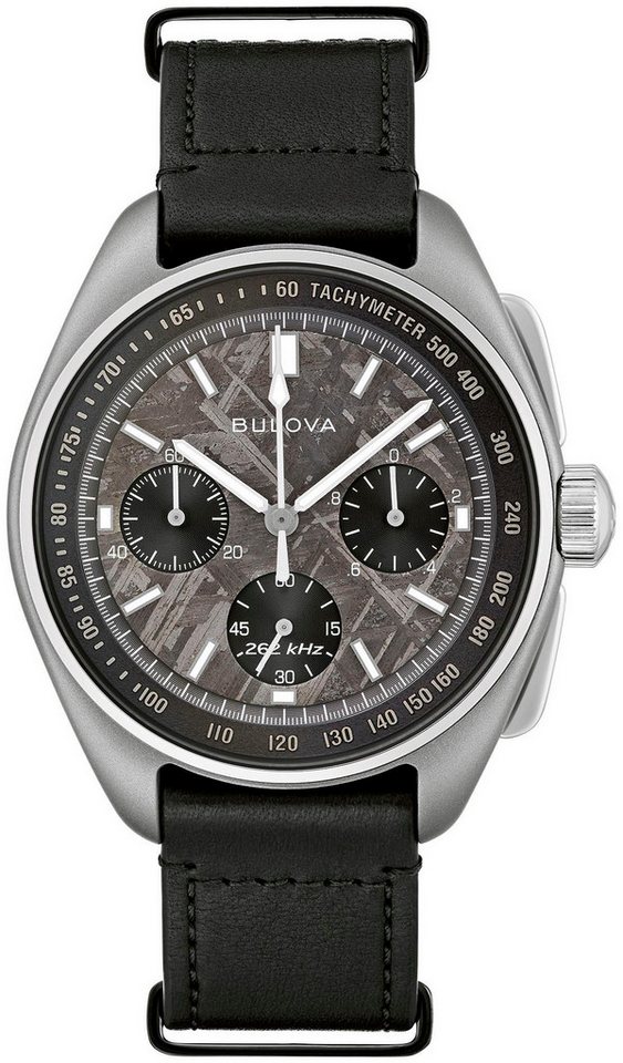 Bulova Chronograph Lunar Pilot 96A312, Armbanduhr, Quarzuhr, Herrenuhr, Lederarmband, Saphirglas von Bulova