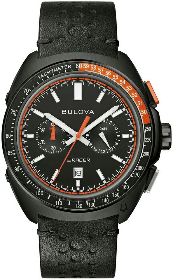 Bulova Chronograph Racer 98B428, Armbanduhr, Quarzuhr, Herrenuhr, Saphirglas, Lederarmband Bulova Chronograph Racer 98B428, Armbanduhr, Quarzuhr, Herrenuhr, Saphirglas, Lederarmband von Bulova