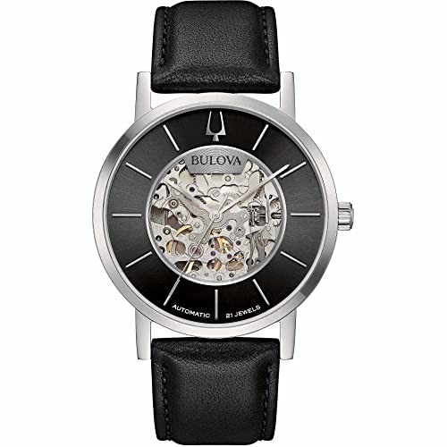 Bulova Herren Automatik Armband-Uhr aus Edelstahl mit Leder Band - American Clipper - 96A279 Bulova Herren Automatik Armband-Uhr aus Edelstahl mit Leder Band - American Clipper - 96A279 von Bulova