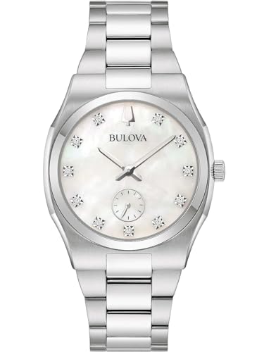 Bulova Damen Analog Quarz Uhr mit Edelstahl Armband 96P242 von Bulova