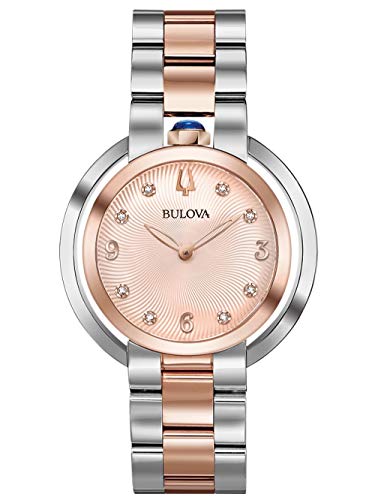 Bulova Damen Analog Quarz Uhr mit Edelstahl Armband 98P174 von Bulova