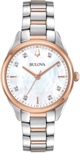 Bulova Damen Analog Quarz Uhr mit Edelstahl Armband 98P183 von Bulova