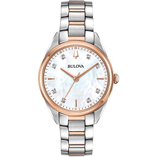 Bulova Damen Analog Quarz Uhr mit Edelstahl Armband 98P183 von Bulova