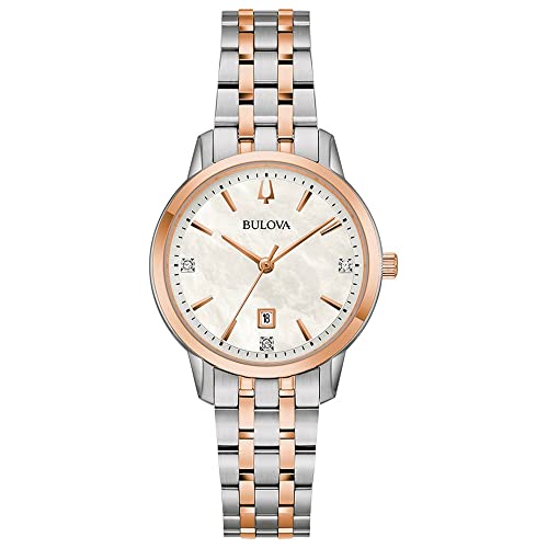 Bulova Damen Analog Quarz Uhr mit Edelstahl Armband 98P213 von Bulova