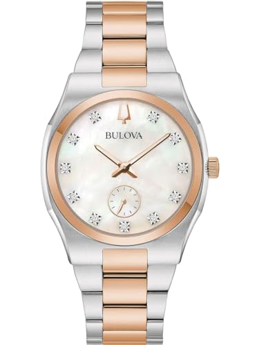 Bulova Damen Analog Quarz Uhr mit Edelstahl Armband 98P221 von Bulova
