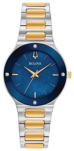 Bulova Damen Analog Quarz Uhr mit Edelstahl Armband 98R273 von Bulova