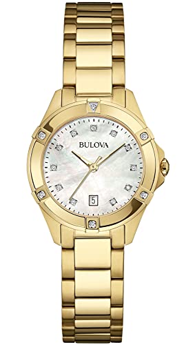 Bulova Damen-Armbanduhr Diamonds Analog Quarz Edelstahl 97W100 von Bulova