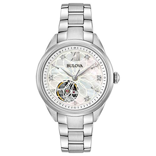 Bulova Damen analog Automatik Uhr mit Edelstahl Armband 96P181 von Bulova