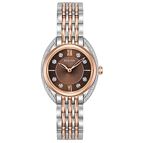 Bulova Damen analog Quarz Uhr mit Edelstahl Armband 98R230 von Bulova