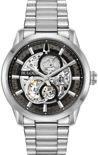 Bulova Herren Analog Automatik Uhr mit Edelstahl Armband 96A208 von Bulova