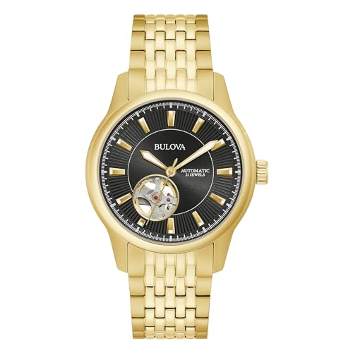 Bulova Herren Analog Automatik Uhr mit Edelstahl Armband 97A168 von Bulova