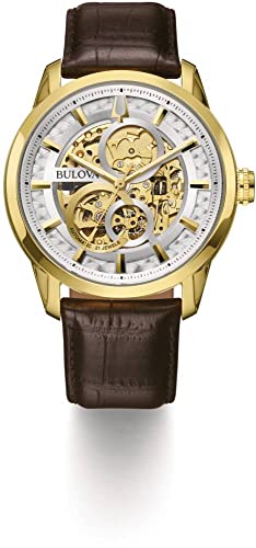Bulova Herren Analog Automatik Uhr mit Leder Armband 97A138 von Bulova