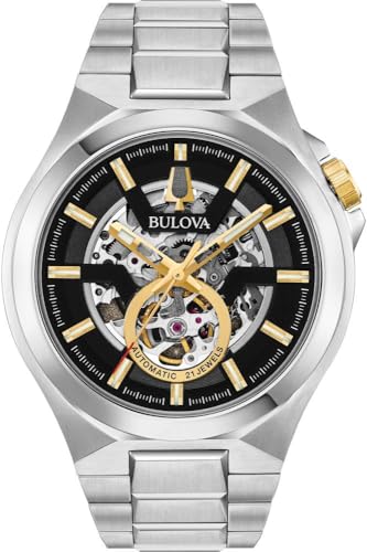 Bulova Herren Analog Automatisch Uhr mit Edelstahl Armband 98A224 von Bulova