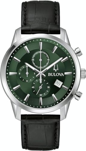 Bulova Herren Analog Classic Uhr mit Leder Armband 96B413 von Bulova